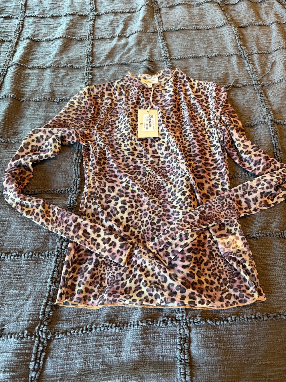 Leopard Print Long Sleeve Top - Pink